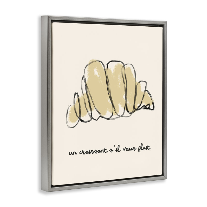 Cadre flottant moderne en forme de croissant français, design par Lil 'Rue, H 21 po x l 17 po, Cadre flottant gris lustré