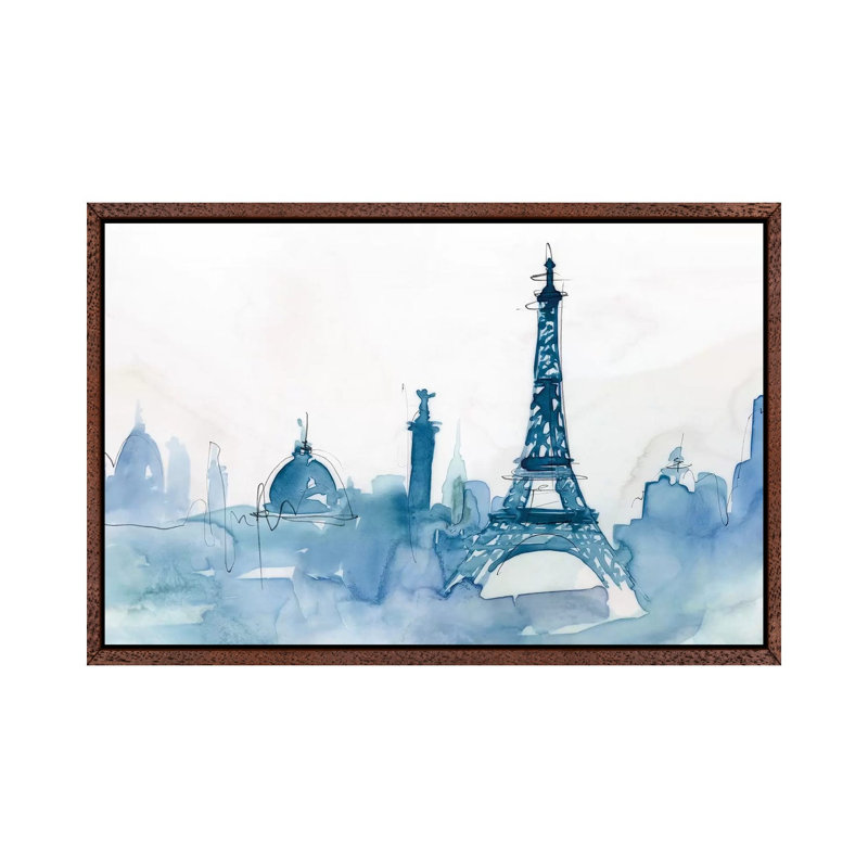 Ocean Blue Paris by Isabelle Z - Print on Canvas, Classic Brown Wood Framed, 66.04 cm H x 45.72 cm W