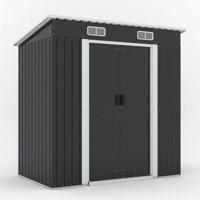 6 ft. W in. x 4 ft. D in. Galvanized Steel Horizontal Storage Shed with Sliding Door(25.6 sq. ft.)