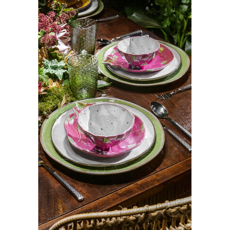 Tropical Fruits Earthenware Dessert Bowl