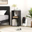 Ensemble de 4 cubes de rangement empilables, organisateur de rangement pour la maison avec dispositif anti-basculement, noir