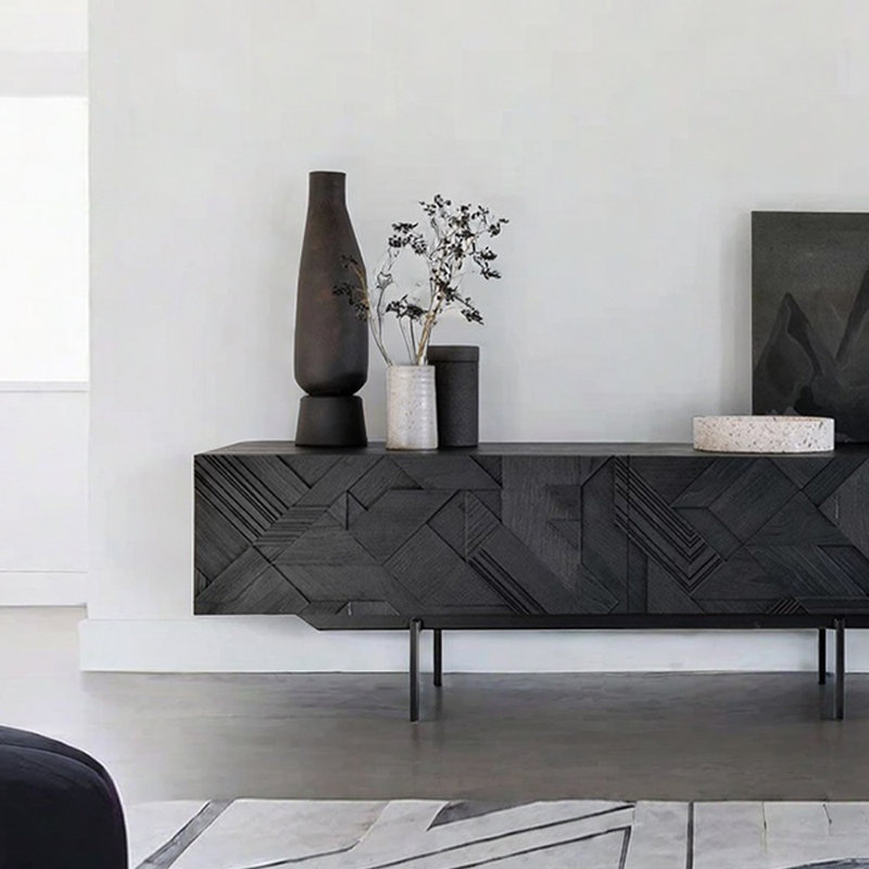 Meuble télé en bois massif sculpté Design sens