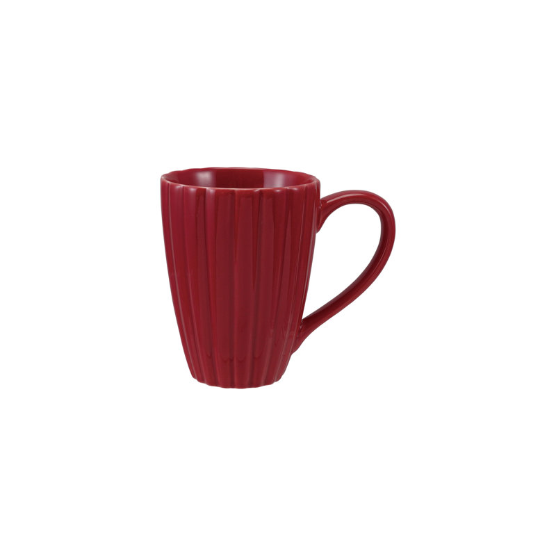 Stoneware Ribbed Mug, Reactive Glaze