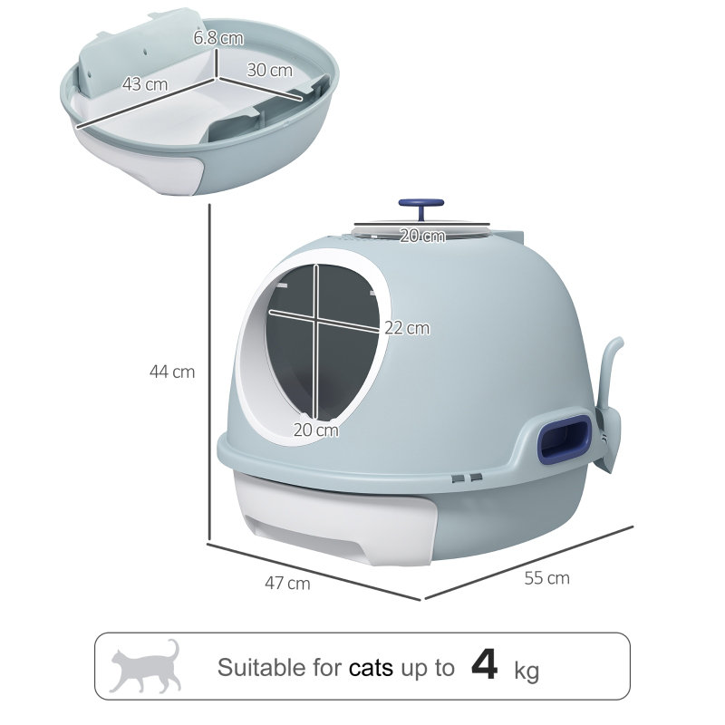 Polypropylene Enclosed Litter Box with Scoop