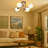 Metal Body Glass Cap Vintage Semi-Flush Mount