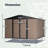 10' X 10' Metal Storage Shed For Ourdoor, Steel Yard Shed  With Design Of Lockable Doors, Utility And Tool Storage For Garden, Backyard, Patio, Outside Use-118182098-118182107