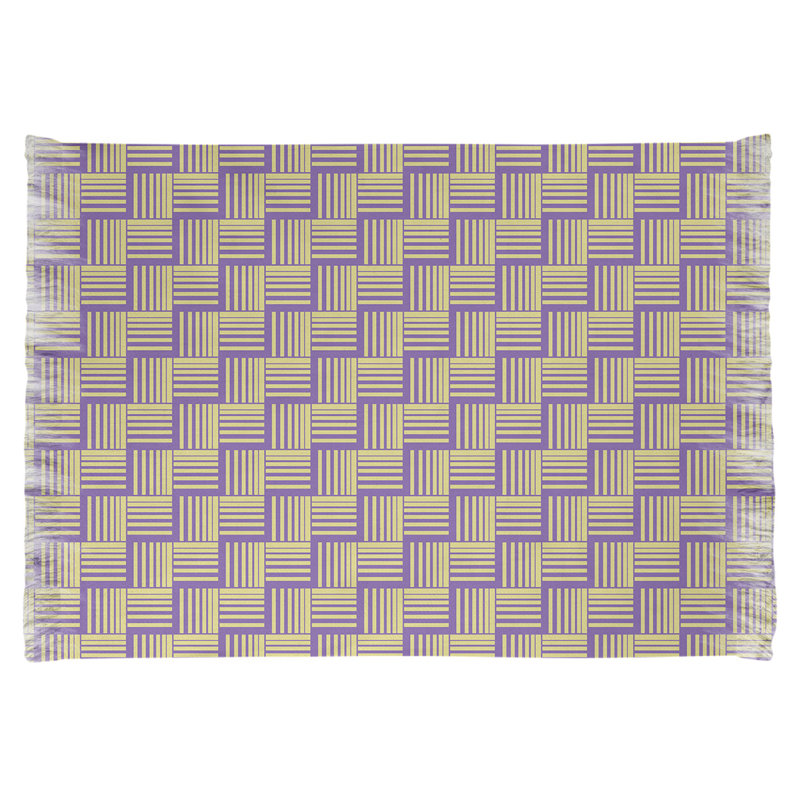 Tapis mauve/jaune basketweave rayures, Oui