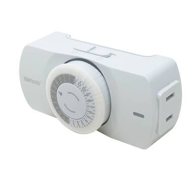 GE 24-Hour Indoor Plug-In Mechanical Timer, White