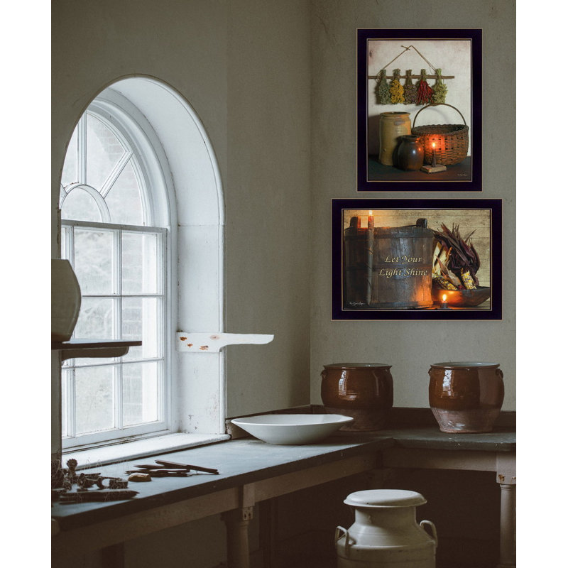 Let Your Light Shine 2-Piece Vignette Framed Wall Art for Home Wall Decor by Susie Boyer