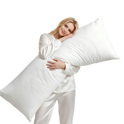 Microfiber Cover Body Pillow with Down Alternative Fill, Combing and Rolling Progress Adult Body Pillow, Soft Supportive Long Pillow for Side Sleepers, 20" x 54"
