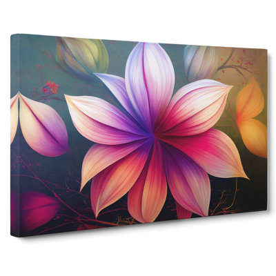 Exhilarating Modern Flowers - Wrapped Canvas