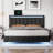 Size Floating Bed Frame With LED Lights And USB Charging,Modern Upholstered Platform LED Bed Frame,-401284130-401284156