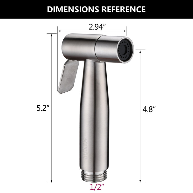 Round Hand Held Bidet With Faucet Handheld Bidet Sprayer For Toilet Handheld Bidet Toilet Sprayer, Brushed Nickel