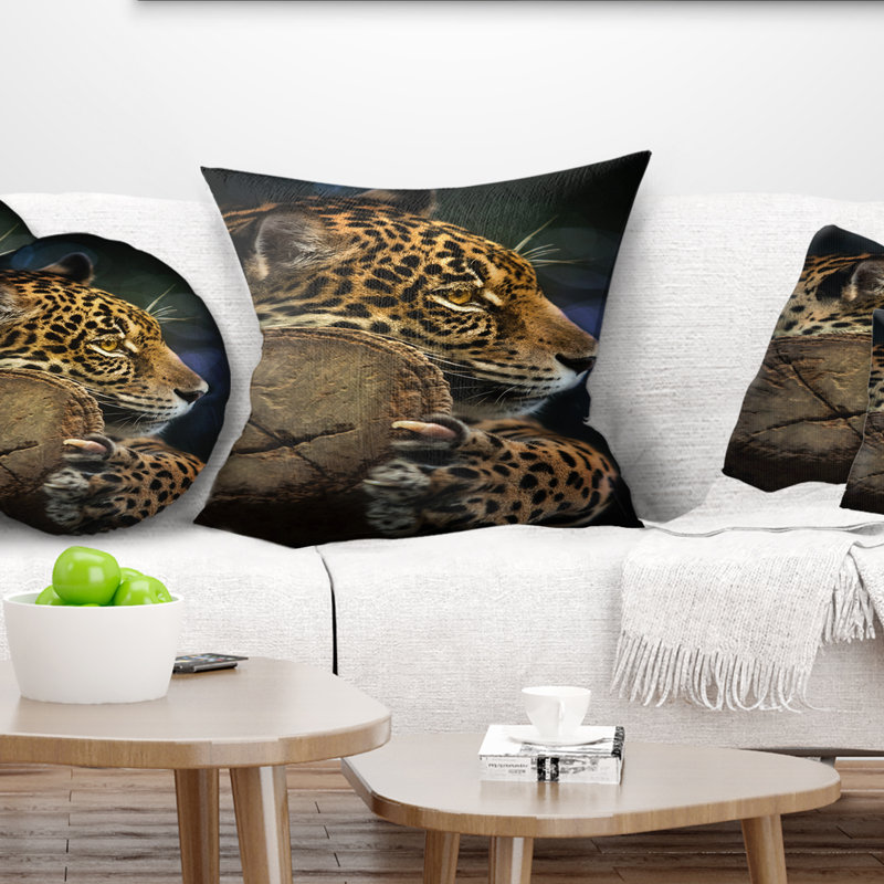 Coussin Relaxing Relaxing Jaguar, 18 po x 18 po, Carré