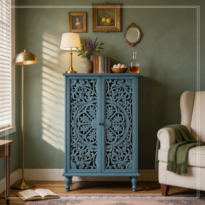 Cabinet with Hollow Carved Doors