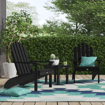 Anette Plastic Adirondack Chair with Table by Sol 72 Outdoor