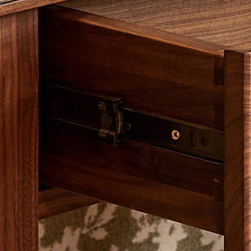 Retro Solid Wood Console Table with 1 Drawer