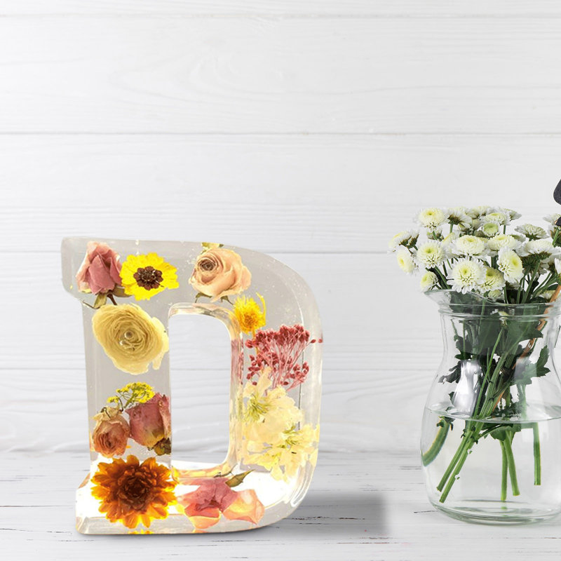 Fleur, veilleuse, fleur, lettre, cadeau de décoration en résine