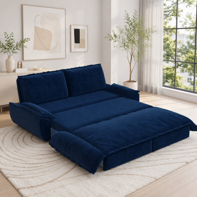 3-in-1 Convertible Velvet Loveseat Sleeper Sofa Bed
