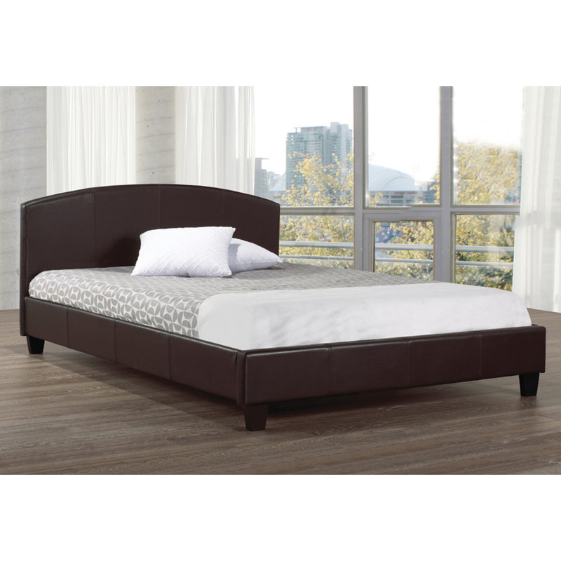 Palmers Vegan Leather Metal Platform Bed, Full/Double, Espresso