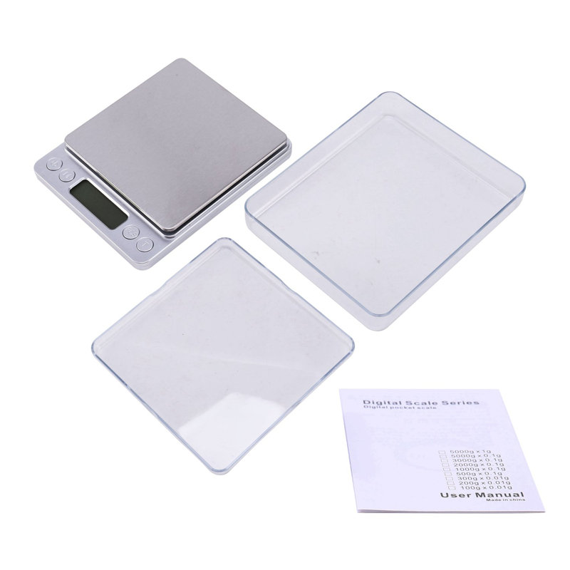 Numérique échelle 2000G X 0,1G bijoux or argent pièce de monnaie de poche de grain Gramme, H 6,3 po x l 5,12 po