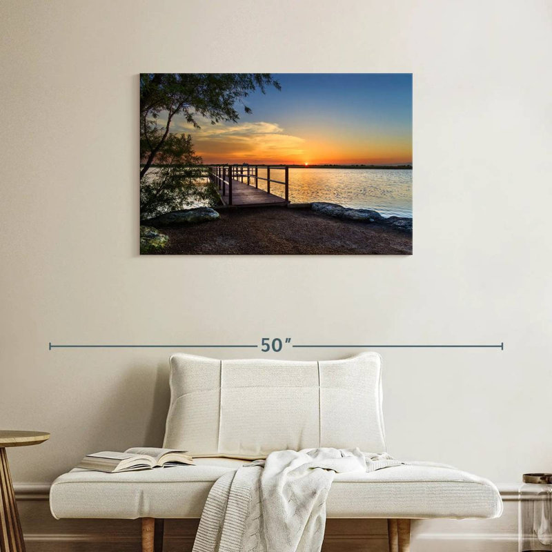 Aletra Lake Pier Sunset, 24" H x 36" W