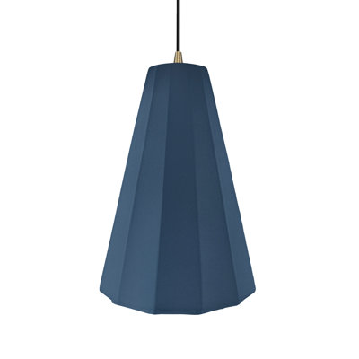 Radiance - luminaire suspendu 1 lumière cannelé - ciel de minuit - laiton antique - l 9 po x H 13 po - DEL dédiée - cordon noir