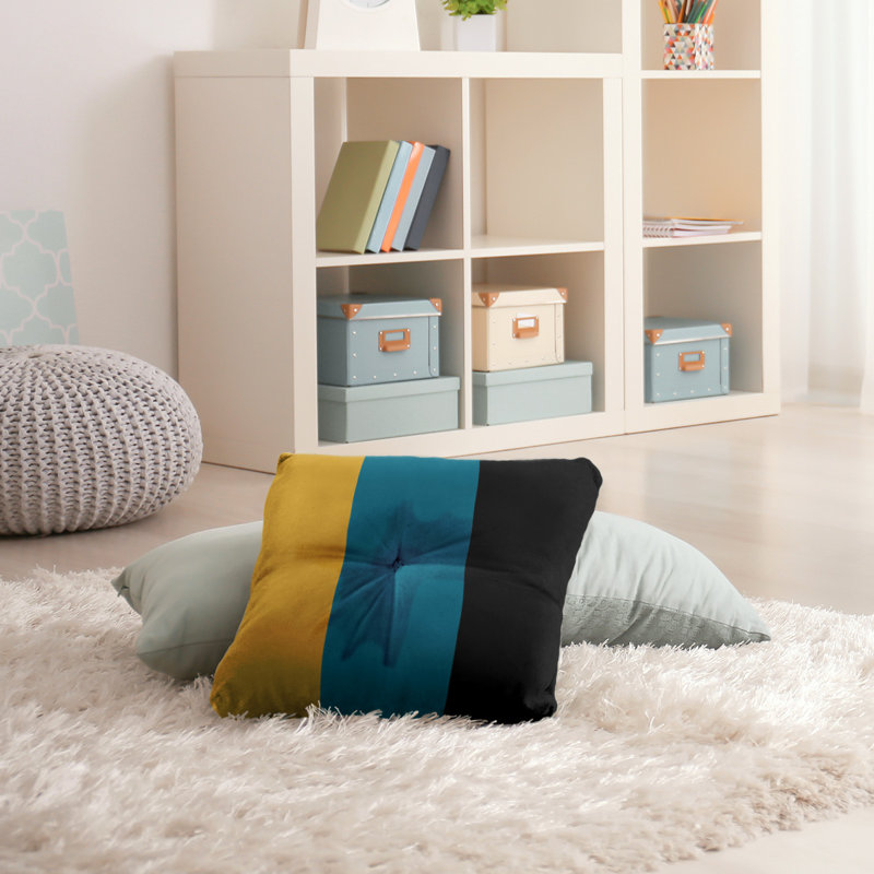  Coussin de sol touffeté, 30 po x 30 po, Turquoise