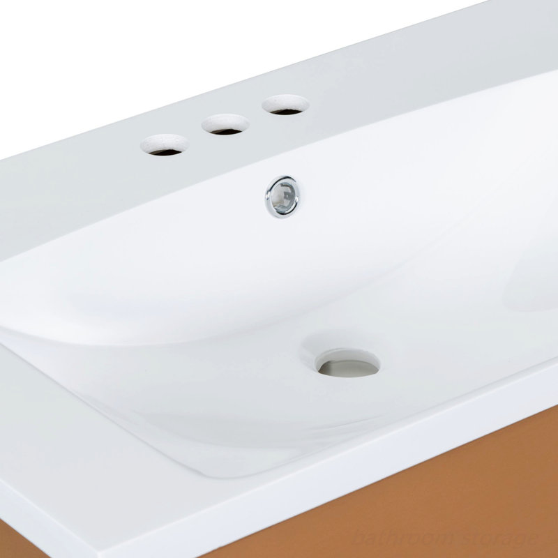 Bathroom Vanity With Sink Top, One Open Storage Shelf And Two Drawers