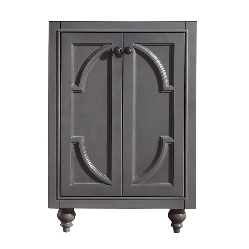 Base de meuble-lavabo de salle de bain simple 24 po seulement Mundy, Gris érable