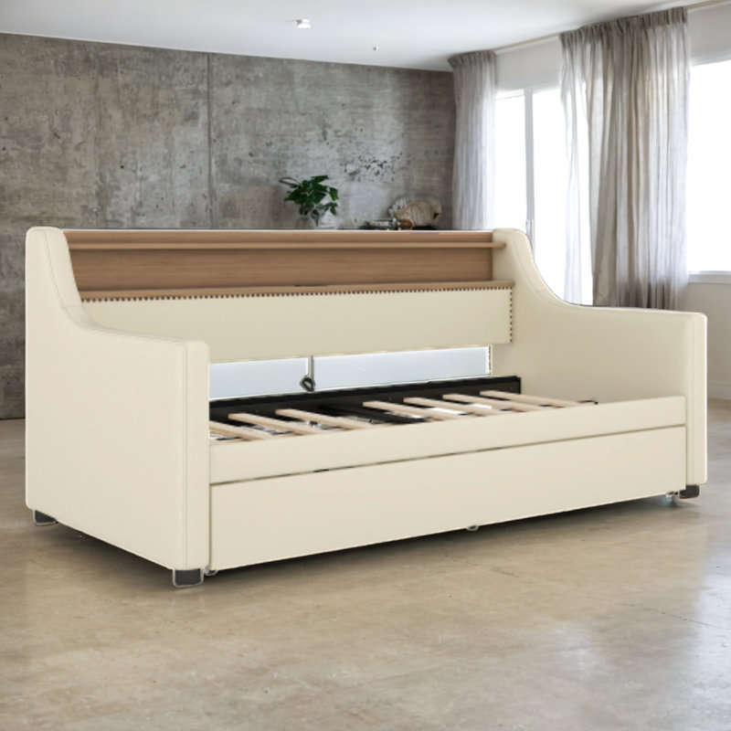 Elliah Upholstered Daybed, Beige