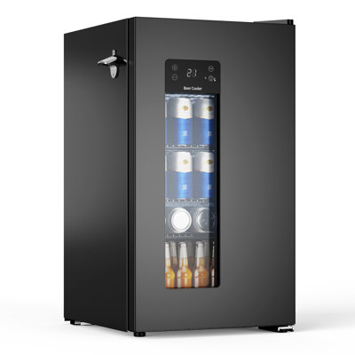 Northair 21°F Beer Fridge for Soccer Season, Ultra-Cold Beer Refrigerator with Glass Door for Home Bars, Watch Parties and Game Day Celebrations