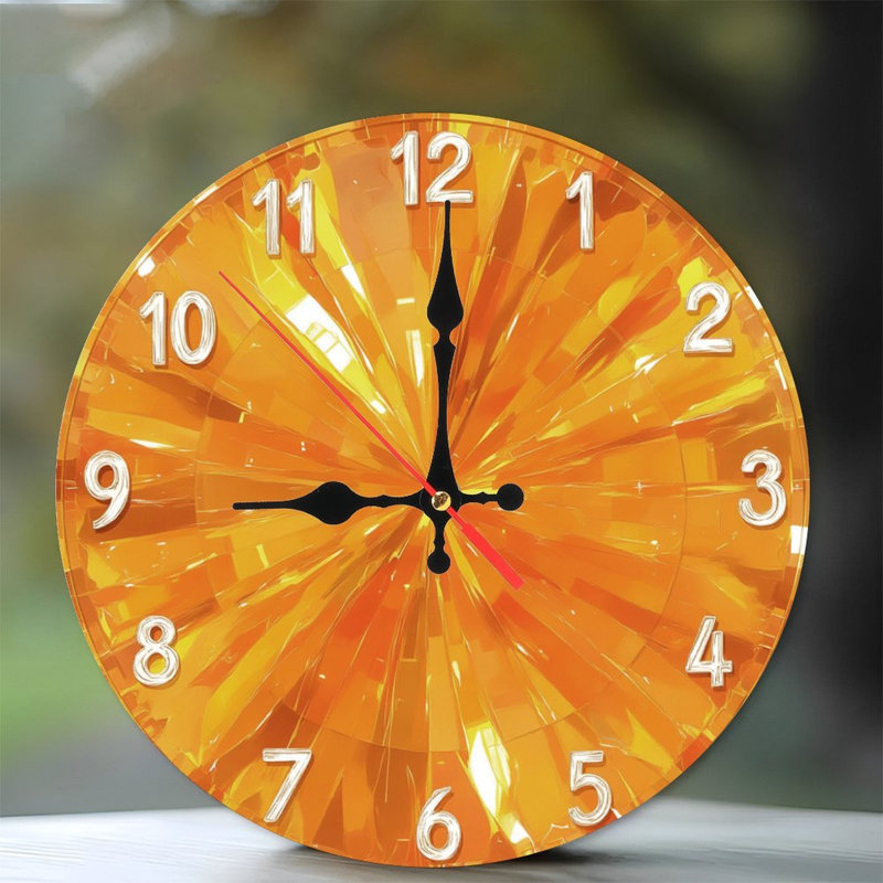 Horloge orange avec chiffres