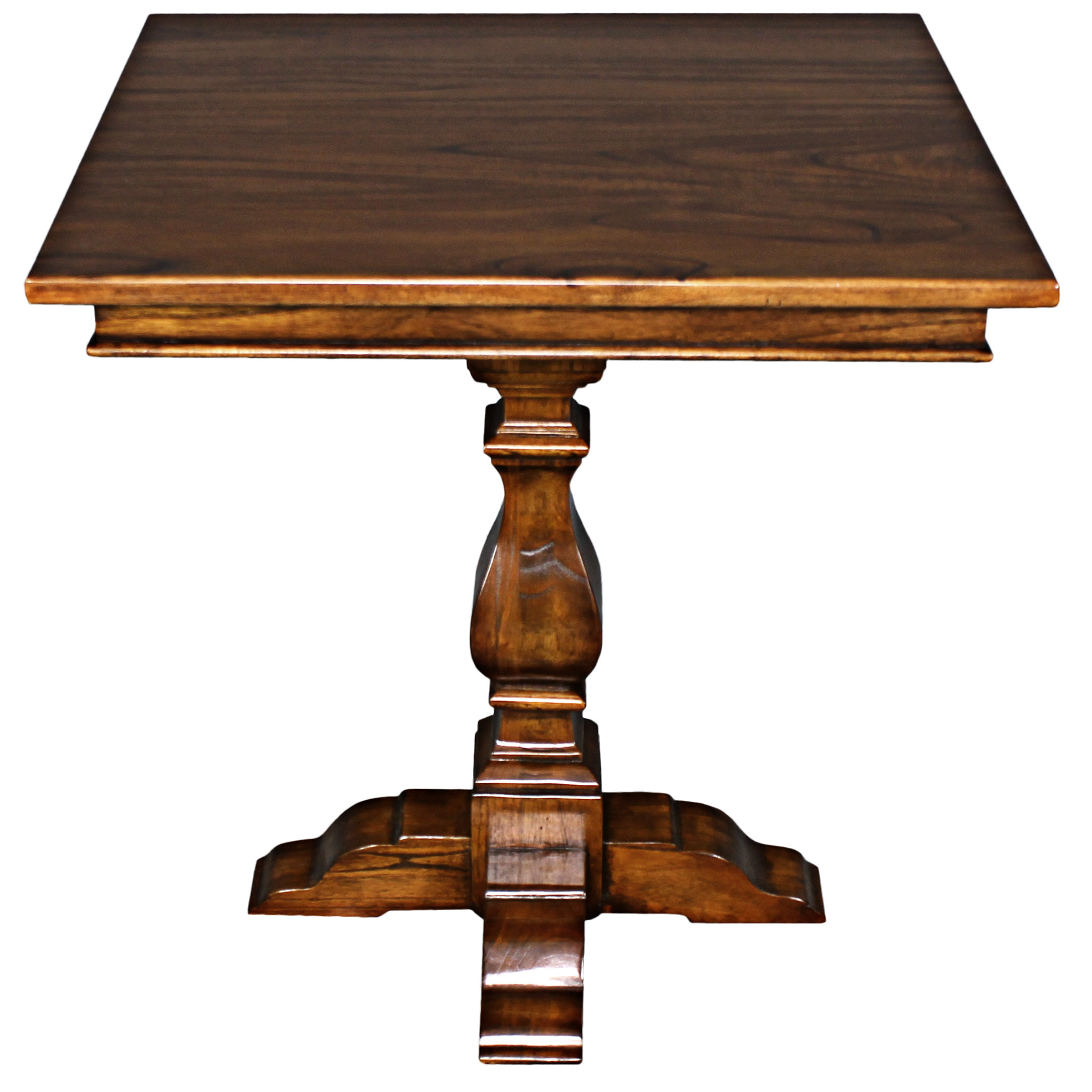 square mahogany pedestal dining table