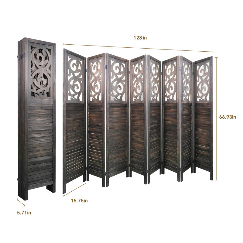 Cloisons, cloison de 6 pi en bois sculpté, 8