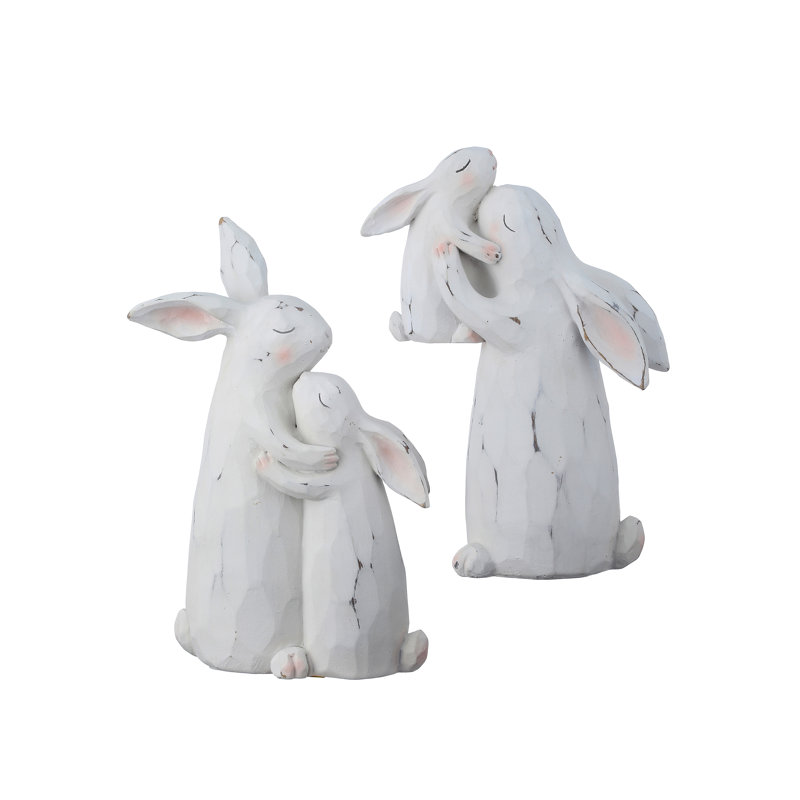 Lapin en résine 8 "avec enfant