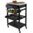 Utility Cart With Granite Top, Foldable Metal Basket, And Removable Tray For Versatile Storage