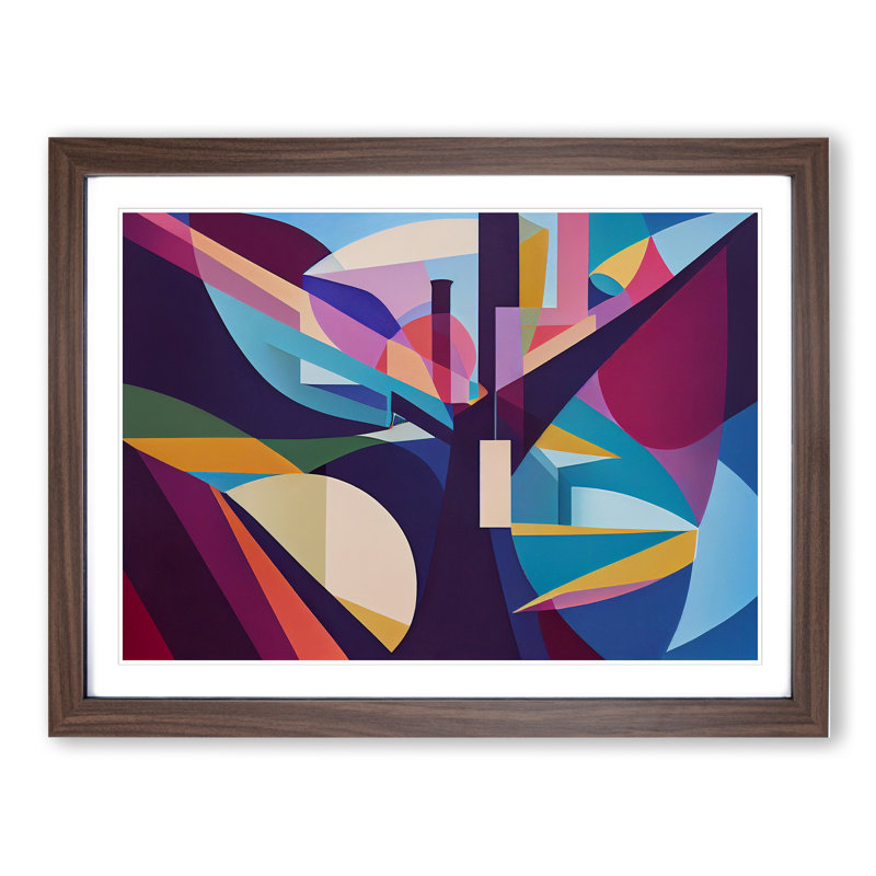 Overwhelming Abstract - Framed Print, 25cm H x 34cm W x 2cm D, Walnut