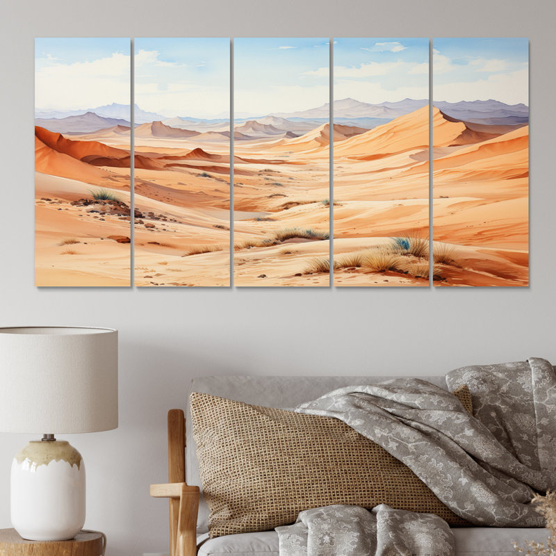 Desert Dunes I - impression d'art mural paysages - 5 panneaux égaux
