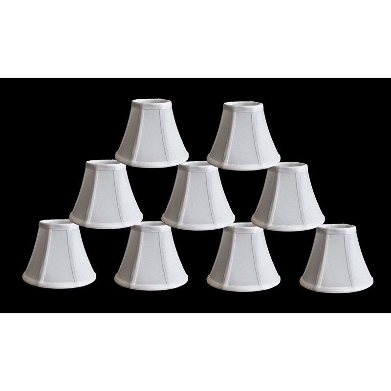Abat-jour de candélabre en soie / shantung cloche 5 po (à pince), Blanc cassé