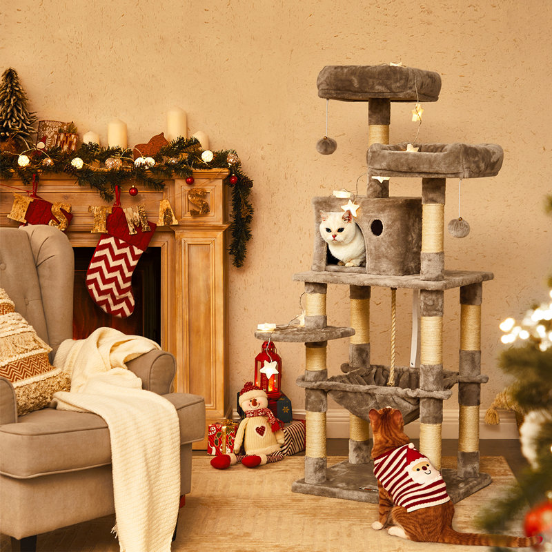 143cm H Cat Tree, Light Grey