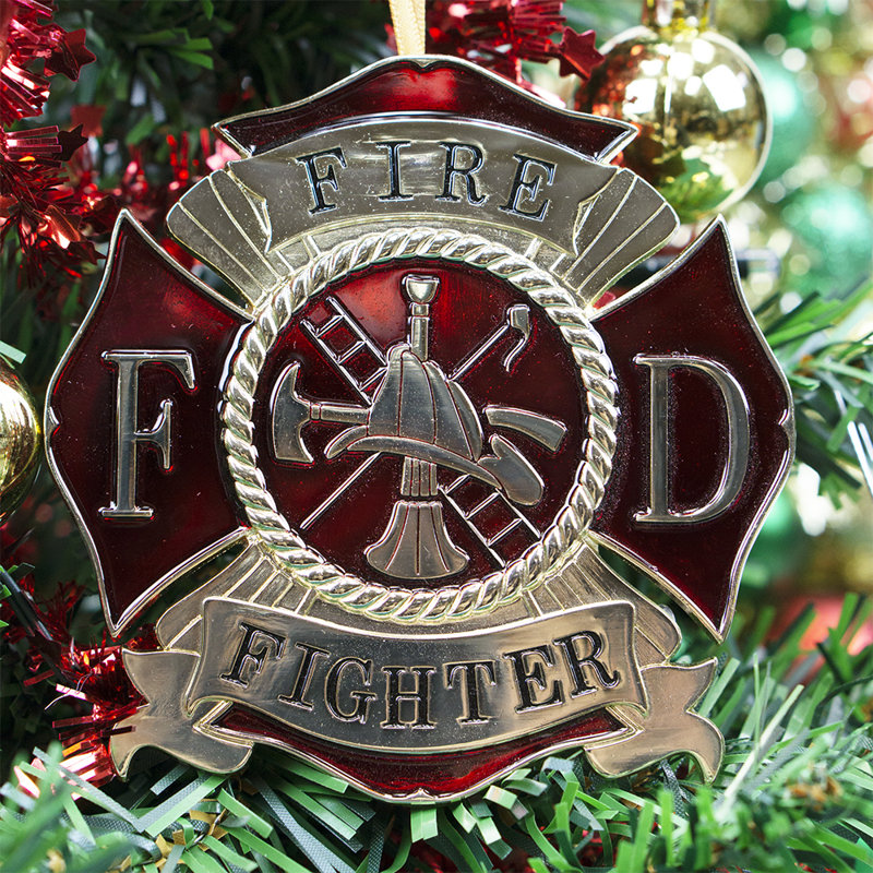 Figurine suspendue à décorations de noël pompiers hero series