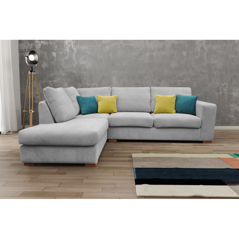 Isobe Corner Sofa, Silver, Left Hand Facing