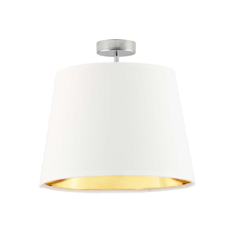 Turek Semi Flush Mount, White, Silver
