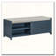 Banc de rangement patiné avec coussin et porte coulissante-547775185