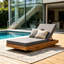 Chaise longue en bois avec coussin-1272146389