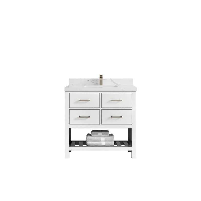 Ensemble de meuble-lavabo simple 36 po Aberdeen, Calacatta Laza