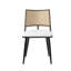 Boho Polyester Upholstered Metal Low Back Side Chair in White