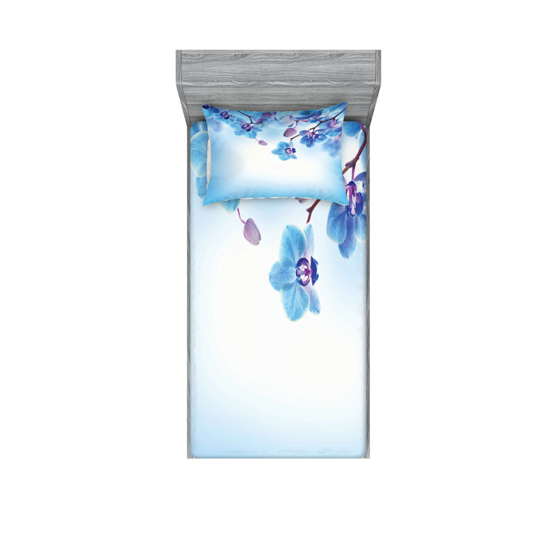 Drap-housse et coussin décoratif Ambesonne, Ensemble de draps pour lit simple + 5 pièces supp