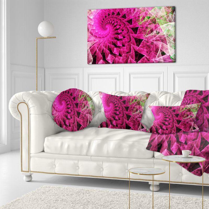 Kaléidoscope en spirale rose - coussin imprimé abstrait